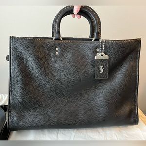 Coach Rogue Brief in Black with Silver Hardware